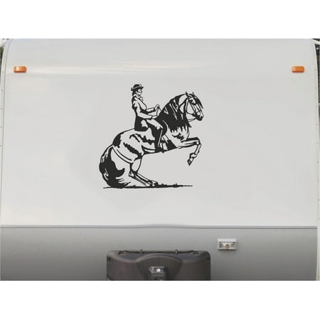 Equestrian Horseback Riding Horse Trailer Vinyl Decals Enclosed Trailer Stickers Graphics Mural 223