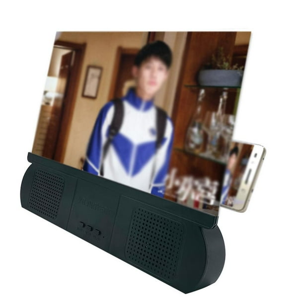 Seitruly Lupa de pantalla con altavoz Bluetooth Amplificador de películas Teléfono y Comunicación negro