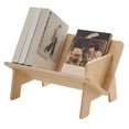 thumbnail image 3 of Estantería inclinada de madera, soporte Triangular en forma de V, carrito de libros de mesa de pulido fino para dormitorio de oficina, 3 of 12