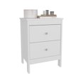 thumbnail image 5 of Nightstand for Bedroom, Nightstand, 2 Drawers, White, White Wooden Nightstand,Engineered Wood Modern Nightstand, Furniture, Bedroom Furniture, Nightstands Nightstand, 2 Drawers, White, 5 of 8