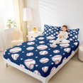 thumbnail image 4 of Feelyou Cartoon Baseball Kids Full Size Sheets, Galaxy Stars Navy Bed Sheets, 4pcs, 4 of 7