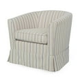 thumbnail image 3 of Accent Swivel Chair, Modern Round Barrel Back, Soft White Gray Fabric, 3 of 5