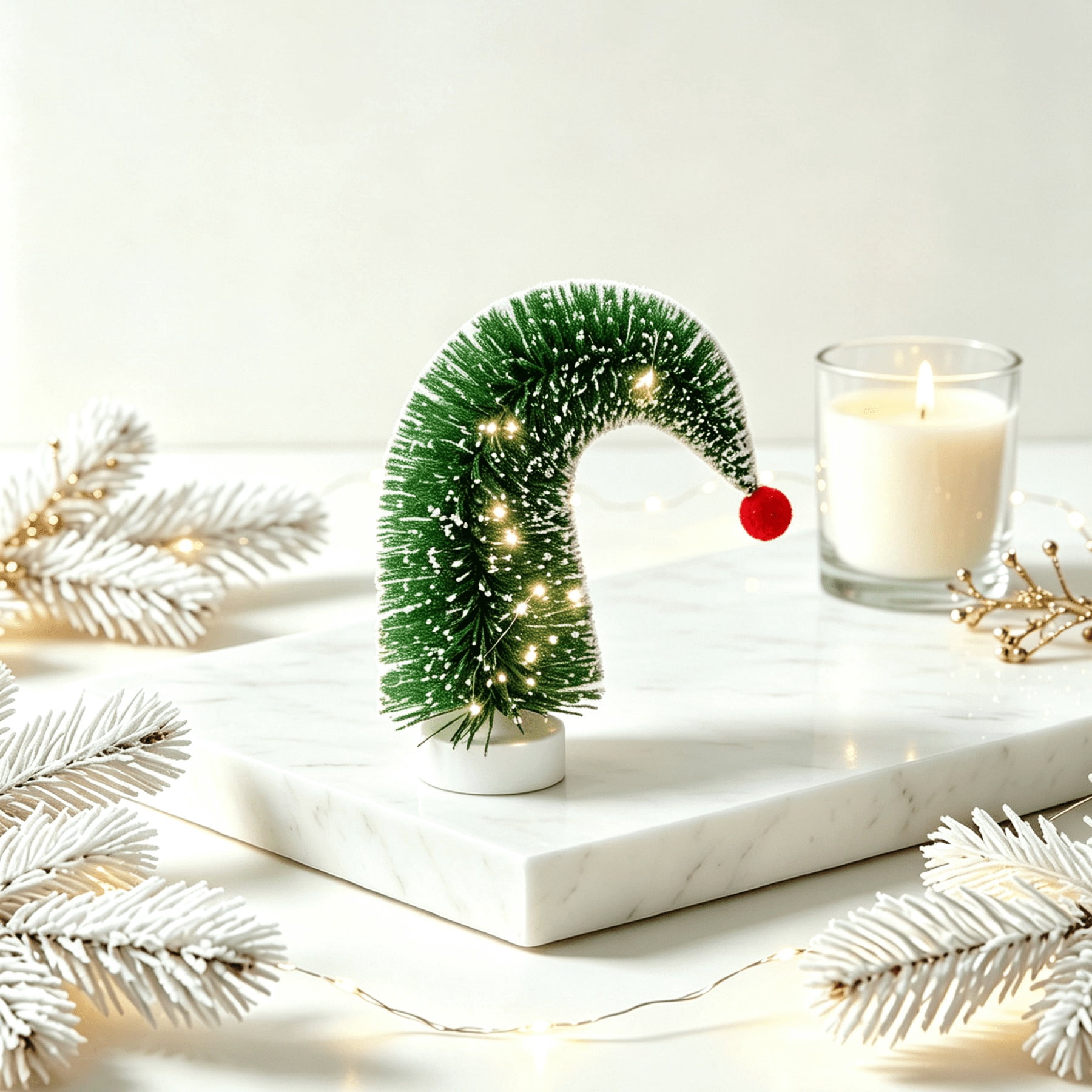 Light-Up Tree Christmas Village Accessory, Green and Red, 7", by Holiday Time