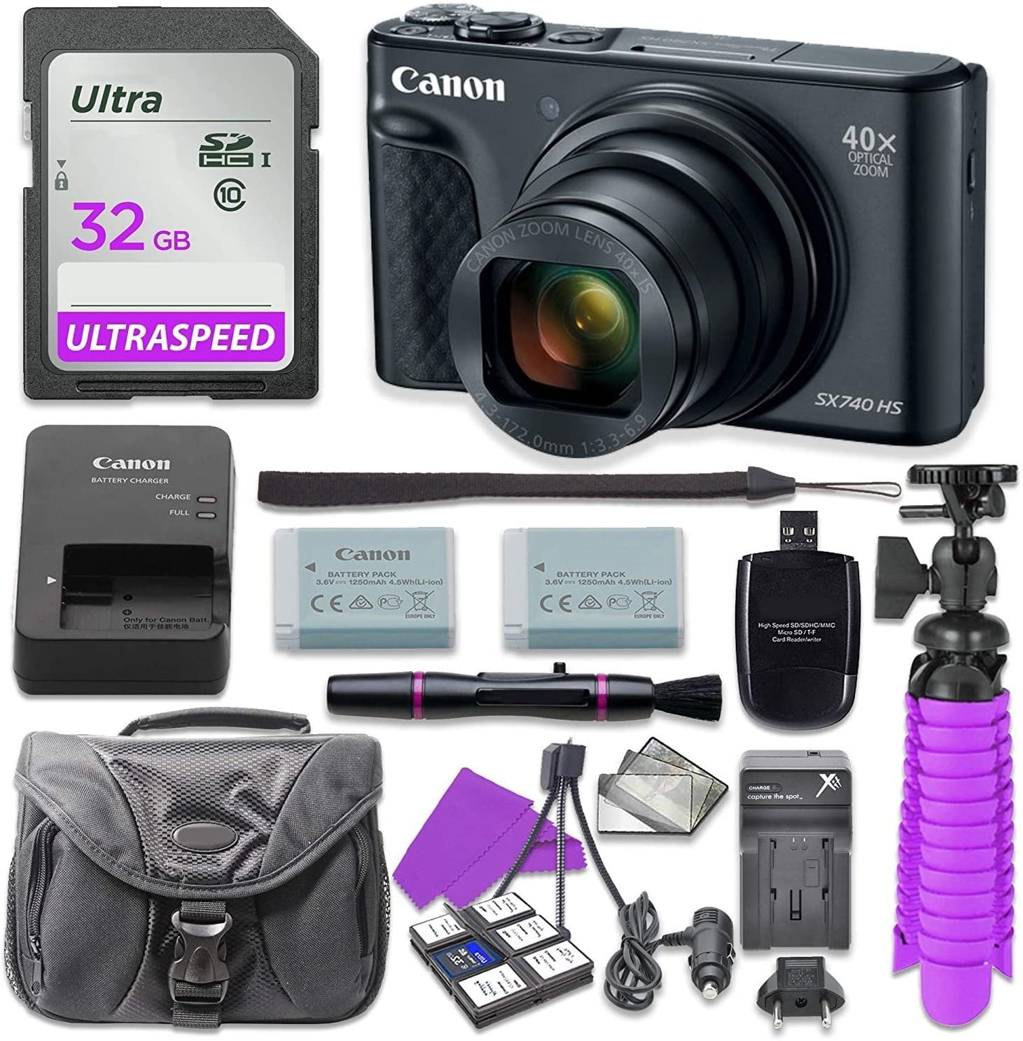 Canon PowerShot SX740 HS 本体と付属品 Canon PowerShot SX740 HS Digital Camera 20.3MP With 4K Video