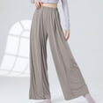 thumbnail image 2 of Lenpel Wide Leg Pants for Woman Summer Casual Elastic High Waisted Palazzo Yoga Lounge Pants Baggy Travel Vacation Trousers, 2 of 7