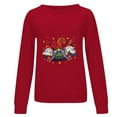 thumbnail image 4 of Penkiiy Hoodies pour Femmes, Tops à Manches Longues, Col Rond, Imprimé, Blouse Régulière, Sweashirts Rouges Y2K, 4 of 6