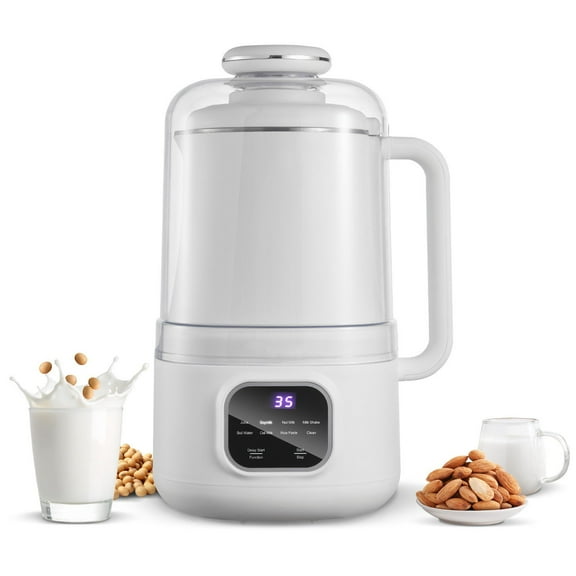34 oz Nut Milk Maker, 8-in-1 Self for Soy, Oat, Juice, Milkshake, 200W Power, 12H Delay