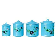 International Miniatures by Classics Dollhouse Miniature 1:12 Scale Canisters Set of 4 w/Lids Blue