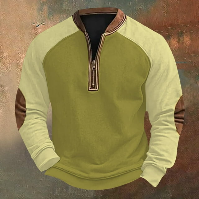 pstuiky Camisas para hombre de manga larga, Sudadera con capucha y cuello redondo para hombre, estampado, manga larga Tops casuales para hombres l