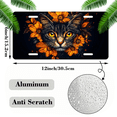 thumbnail image 2 of 1 Pcs 2D Flat License Plate Covers & Frames, Cat with Flowers For Decorative Front, Waterproof For Decoration Aluminum License Plate Covers & Frames Cover For Men Women, 12" X 6", 2 of 7