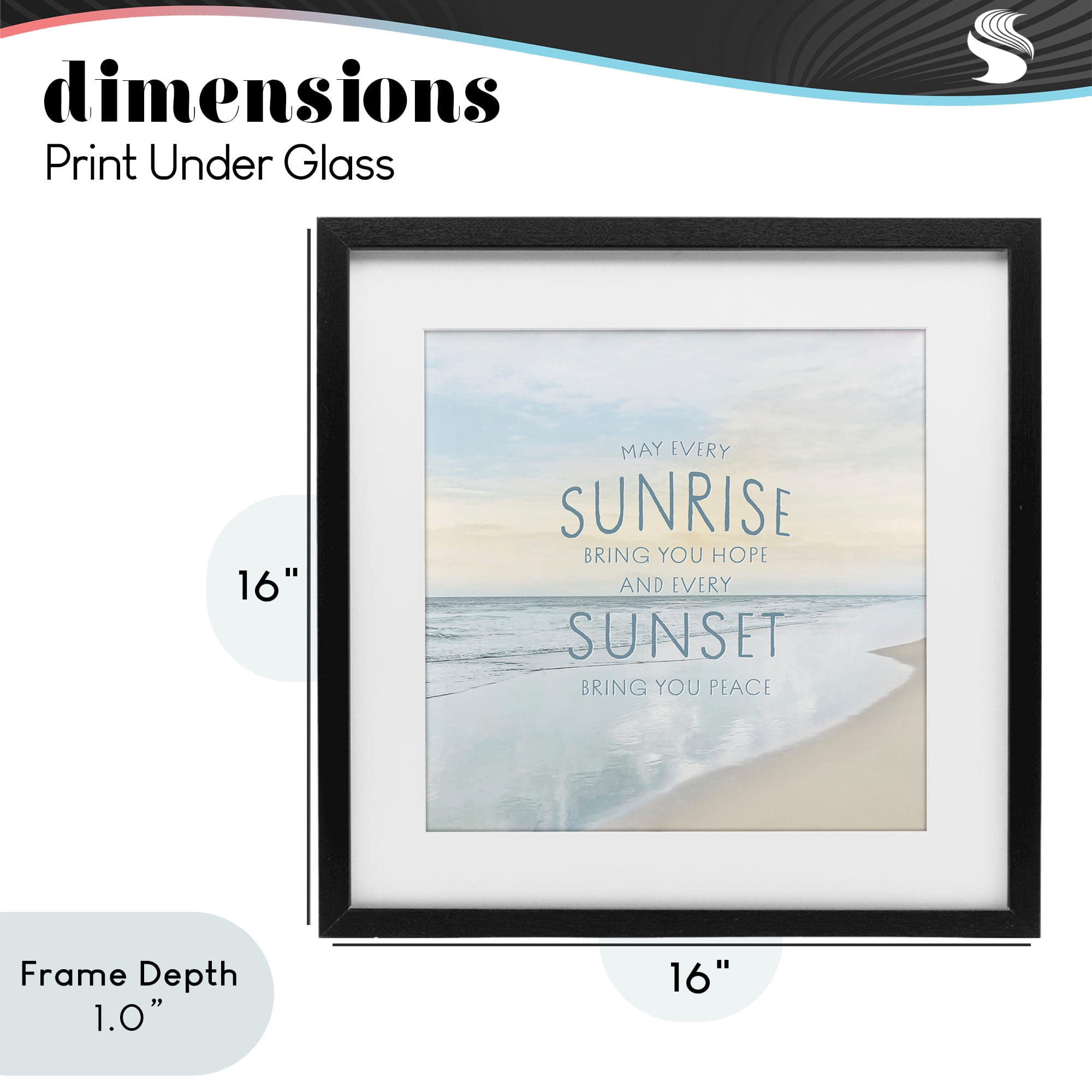 Stupell Industries Sunrise & Sunset Statement Black Framed Print Under Glass, design by Natalie Carpentieri