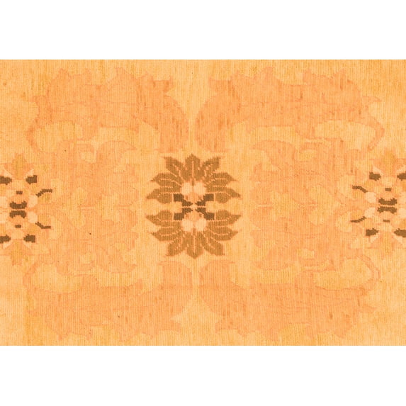 Ahgly Company Indoor Rectangle Abstract Orange Modern Area Rugs, 2' x 3'