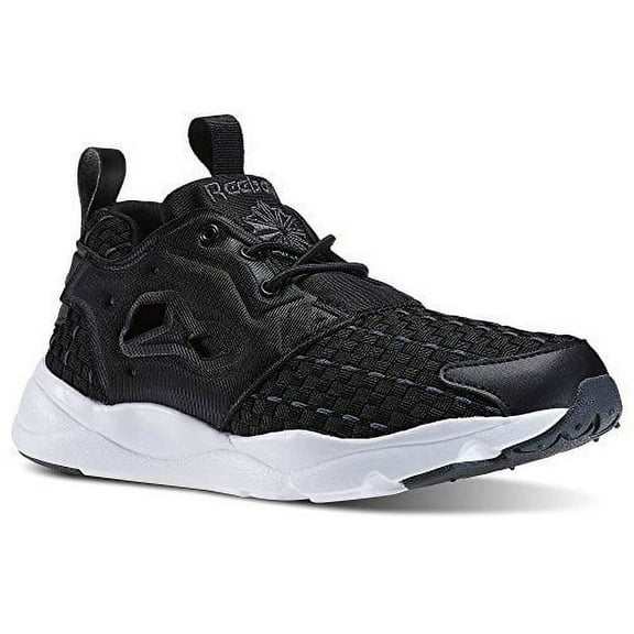reebok v70798: furylite woven black sneaker (5.5 b(m) us women, black / dark grey heather / solid grey / white)