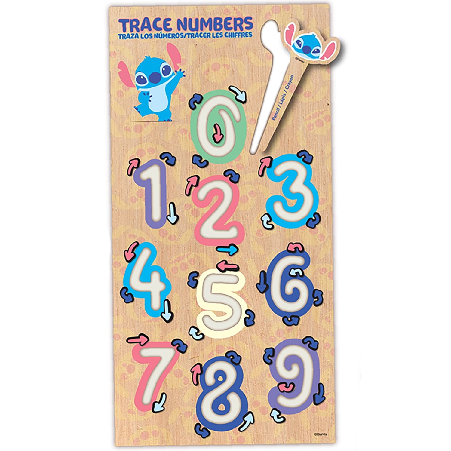 Disney: Stitch Educational Games - Set Of 9 - Play Based Learning, Wooden Puzzles, Bilingual Flash Cards, Numbers-Colors-Shapes-More, Toy Kit, Kids 3+