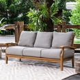 thumbnail image 4 of Cambridge Casual  Leon Teak Outdoor Deep Seating Sofa Natural Teak/Beige Cushion, 4 of 5