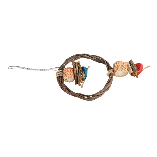 Columpio Colgante De Madera Para Pájaros, Rama De Percha, Anillo Tejido, Colorido Colorante De Comida, Columpio Colgante Para Loro, Juguete Para Loro, Mascota Y Pájaro