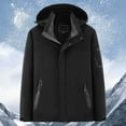 thumbnail image 2 of MIXUE Mens Coats And Jackets Autumn Winter Solid Color Hooded Long Sleeve Zip Up Slim Fit Casual Coat Sportswear,Black,M, 2 of 3