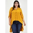 thumbnail image 1 of Maxiblusa asimétrica Roman Fashion Tallas Extras 1060 Mostaza ocre 40, 1 of 6
