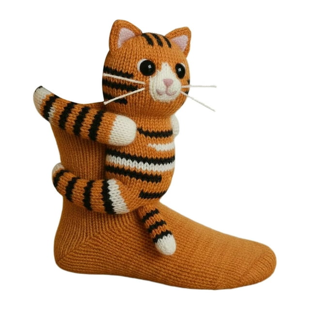 Leodye 1PCS HandCute simulated animal socks - Cute Winter Warm Floor Socks, Giftable