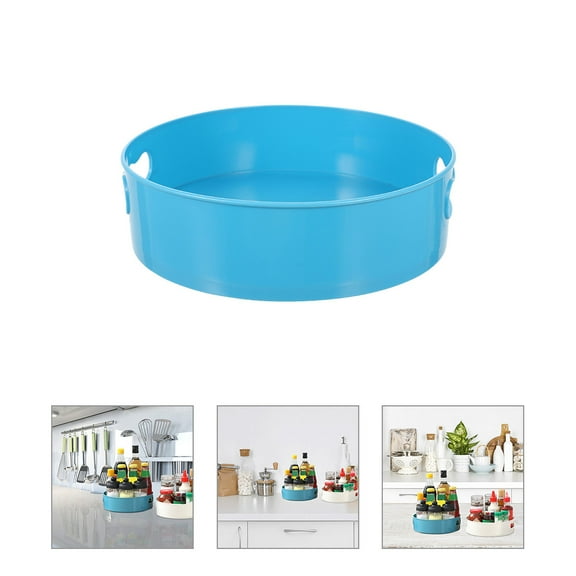Milisten Countertop Spice Rack Rotating Turntable Organizer Blue 1 Set
