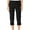 BLACK, variant on Womens Petite Solid Pull-On Capri Pants With Detailed Split Hem