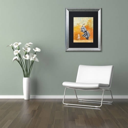 Trademark Fine Art 'Caretaker' Canvas Art by Craig Snodgrass, Black Matte, Silver Frame