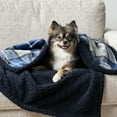 thumbnail image 3 of PetAmi Waterproof Dog Blanket for Small Medium Dog Puppy Cat Throw for Couch Cover Leakproof Protection, Sherpa Fleece, Reversible Soft Washable 29x40 Plaid Navy Blue, 3 of 9