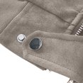 thumbnail image 5 of RYDCOT Men's Long Sleeved Stand Collar PU Leather Workwear Jacket Solid Color Zipper Cardigan Top Khaki, 5 of 8