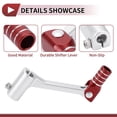 thumbnail image 3 of Folding Motorcycle Gear Shifter Lever for Bosuer Cheetah Aluminum Alloy Pedal Shift Lever Arm Siver Tone Red Head with Silver Tone Ring, 3 of 6