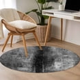 thumbnail image 4 of Gray Round Area Rug 3.3 FT, Non Slip Small Entryway Kitchen Mat, Retro Oil Painting Modern Abstract Art Aesthetics Washable Soft Circular Rug Non-Shedding Door Mat for Bathroom Playroom Kids Room, 4 of 9