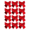 thumbnail image 2 of Moocorvic 12Pcs Red Glitter Bows 6CM, Christmas Tree Decorations Gift Wrapping, Wreath, Garland, Holiday Crafts Party Gifts, 2 of 9