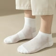 thumbnail image 3 of Eoperou 1 Pair Men Cotton Socks Mid-tube No Odor Thin Mesh Solid Color High Elasticity Anti-slip Sweat-absorption Anti-shrink Sports Four Season Socks, 3 of 8