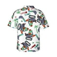 thumbnail image 3 of Fotbe Dinosaur On Excavator2 Hawaiian Shirt For Men Unisex Summer Beach Casual Short Sleeve Cotton Linen Button Down Shirts-Medium, 3 of 9
