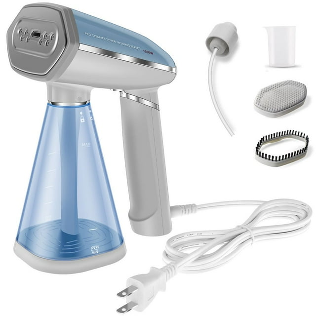 Handheld Steamer with 2 Brushes 350ml Water Tank Portable Travel Clothes Fast Heat-up Foldable Garment Leak Proof Reusable Fabric Modes for Home Shirts