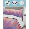 thumbnail image 4 of Quilts Full Size Bedding Set, Forest Silhouette Lightweight Quilted Comforter, Retro Abstract Watercolor Forest Trees Pink Soft Bedspread Coverlet with Pillow Covers for All Season, 78" x 90", 4 of 7