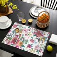 thumbnail image 4 of Pioneer Flower Floral Print Pattern Summer Placemats Table Placemats Set Of 4-Linen Kitchen Washable Placemats Table Mats 12x18 Inch Non-Slip Heat Resistant, 4 of 5