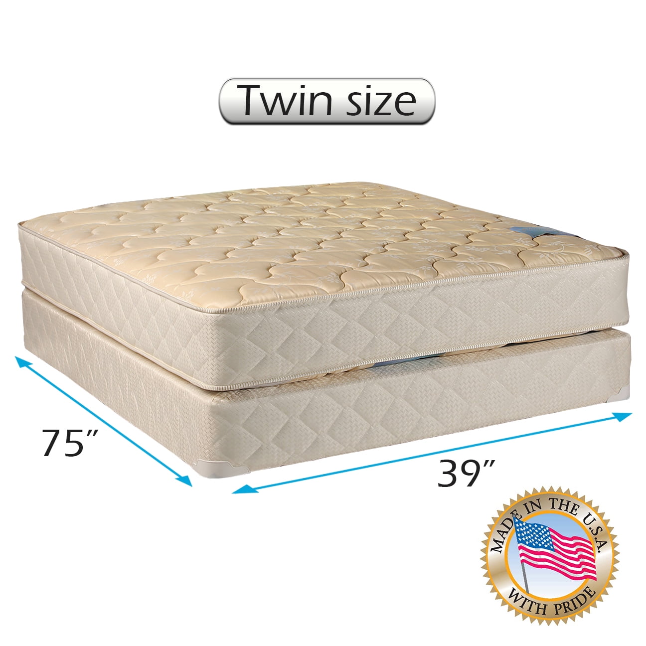 Dream Solutions USA Chiro Premier 9" Innerspring Mattress and Box Spring Set, Twin