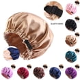 thumbnail image 3 of Lefu Bonnet Élastique en Satin pour Femmes, Double Couche, Ajustable, 3 of 7
