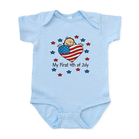 CafePress - 1St 4Th Of July Baby/Toddler Bodysuits - Baby Light Bodysuit, Size Newborn - 24 Months