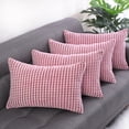 thumbnail image 3 of Unique Bargains 4-Pack Decoratiove Throw Cushion Pillow Covers Pink 12" x 18", 3 of 8