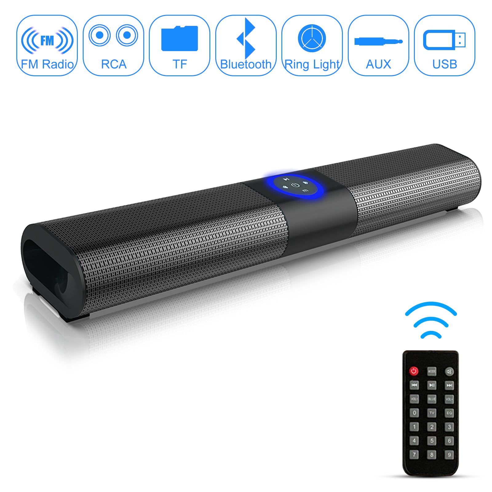 Bluetooth 4.1 Soundbar TV Speaker Subwoofer 3D Sound Bar Home Theater Home Audio For PC Smartphone WITH Remote Control - Walmart.com