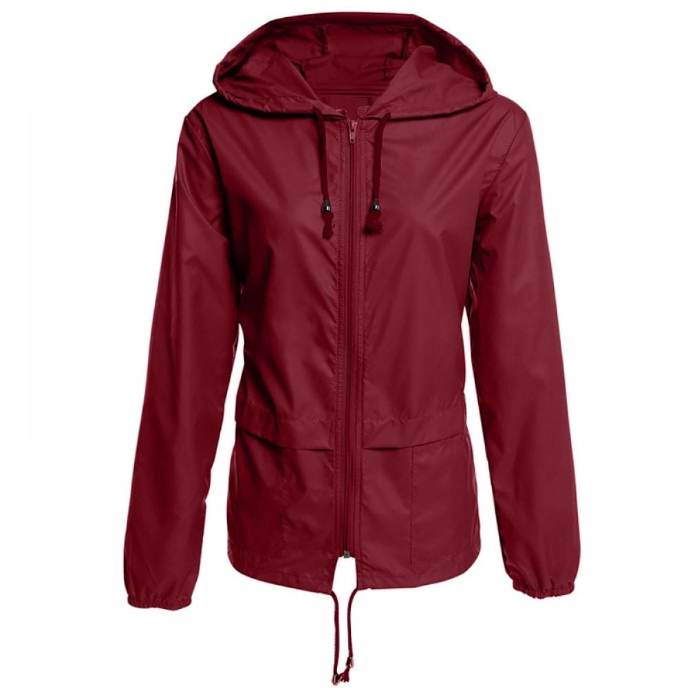 Women Rain Coats Lightweight Waterproof Outdoor Rain Jacket Hooded Packable Raincoats