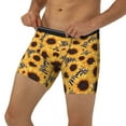 thumbnail image 3 of Cauagu Artistic Zebra Print Sunflower Print Men's Boxer Briefs, Funny & Cute Underwear Elastic Waistband Briefs Ideal Gift for Men,1-Pack, 3 of 7