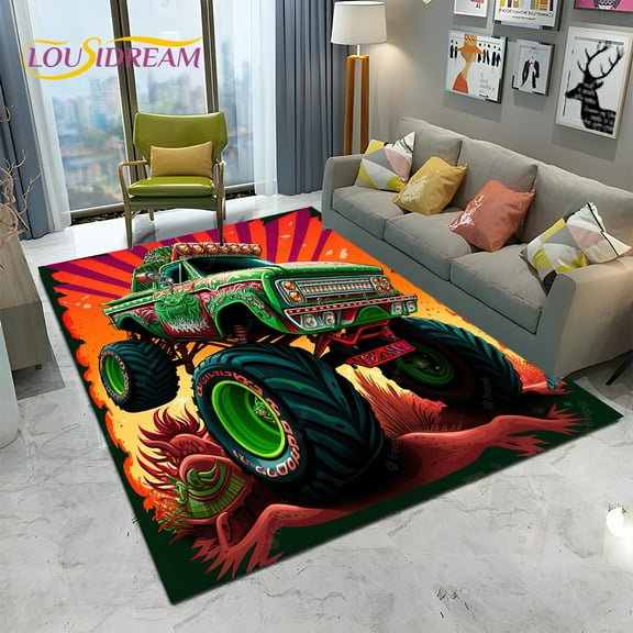Cartoon Jam 3D Truck Carpet Rug for Home Living Room Bedroom Sofa Doormat r kids Area Rug Non-slip Floor Mat