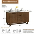 thumbnail image 5 of Altair-13 60" Double Bathroom Vanity in Brown Brushed Oak with Grain White, 5 of 14