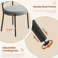 thumbnail image 5 of Furniliving Modern Dining Chairs Set of 2, Upholstered Dining Room Chairs with Black Metal Legs, Curved Backrest, Round Thicken Kitchen Chairs for Dining Room, Island, Faux-Teddy, Gray, 5 of 11