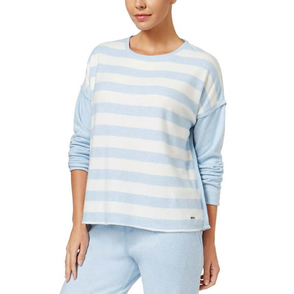 Nautica Womens Sleepwear Striped Sweater Knit Lounge Pajama Top Only,1-Piece;Large