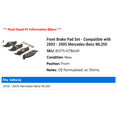 thumbnail image 2 of Front Brake Pad Set - Compatible with 2003 - 2005 Mercedes-Benz ML350 2004, 2 of 2