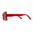 thumbnail image 4 of Womens Mod Minimal Rectangle Plastic Sunglasses Red Black, 4 of 4