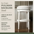 thumbnail image 5 of Maven Lane Pullman Backless Bar Stool in White Oak Finish w/ Natural Color Fabric Upholstery, 5 of 5